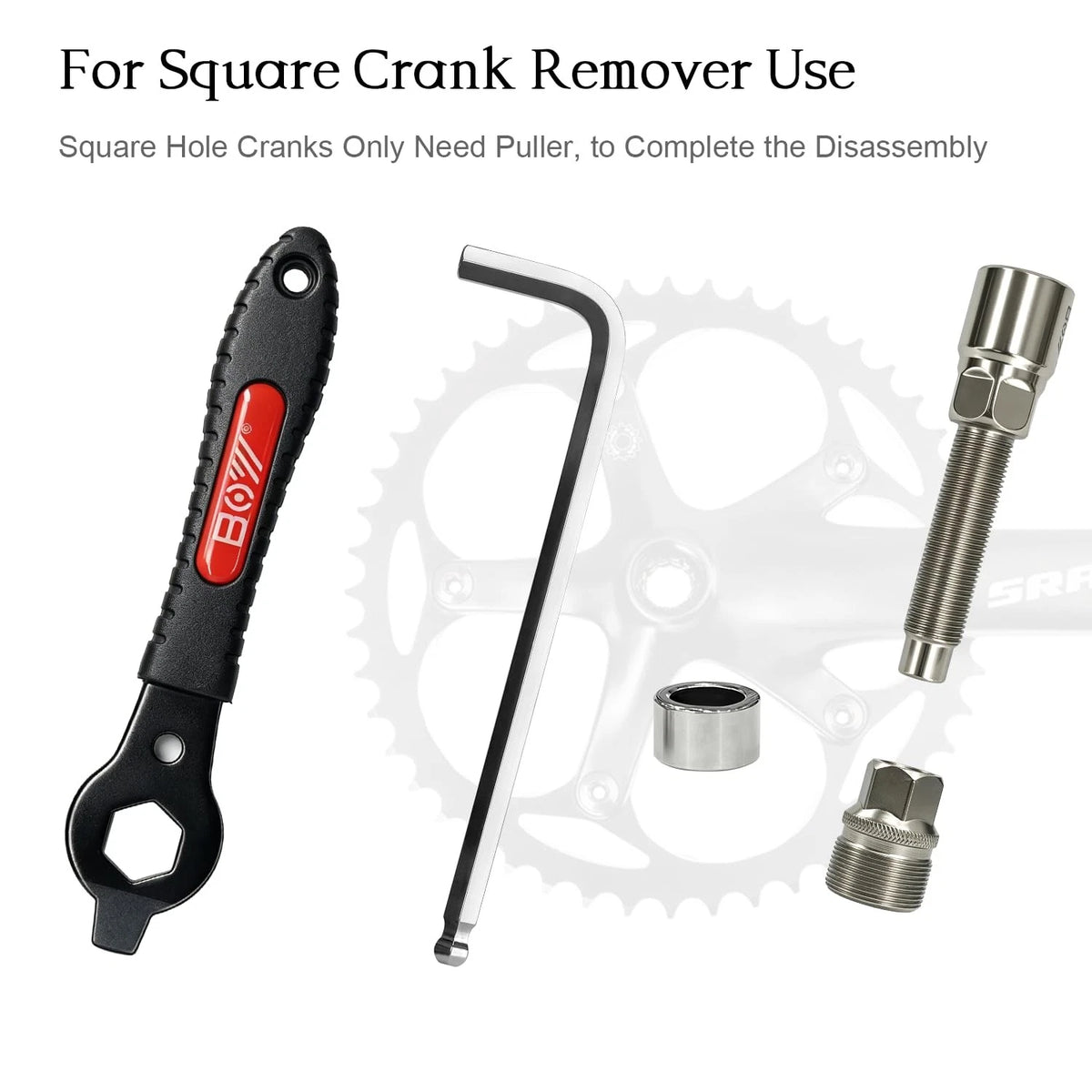 NISVACON Bike Crank Puller & Bottom Bracket Remover Set with One Size, Black