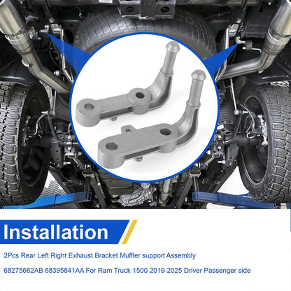 2Pcs Exhaust Bracket Left Right For Ram 1500 2019-2025 68275662AB 68395841AA