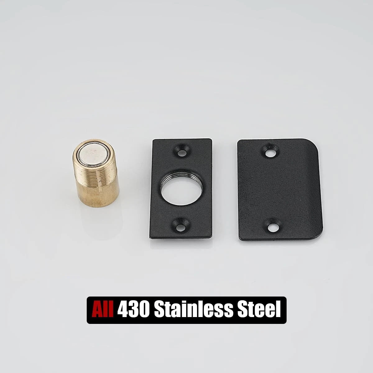 JQK Closet Magnetic Door Ball Catch Hardware, 430 2 Pack, Black