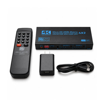 4K 60Hz HDMI Matrix Switcher Splitter 4 In 2 Out For Apple TV For Fire Stick