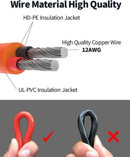 Tonton 30FT 9M 8mm Extension Cable 12AWG for 30FT, -