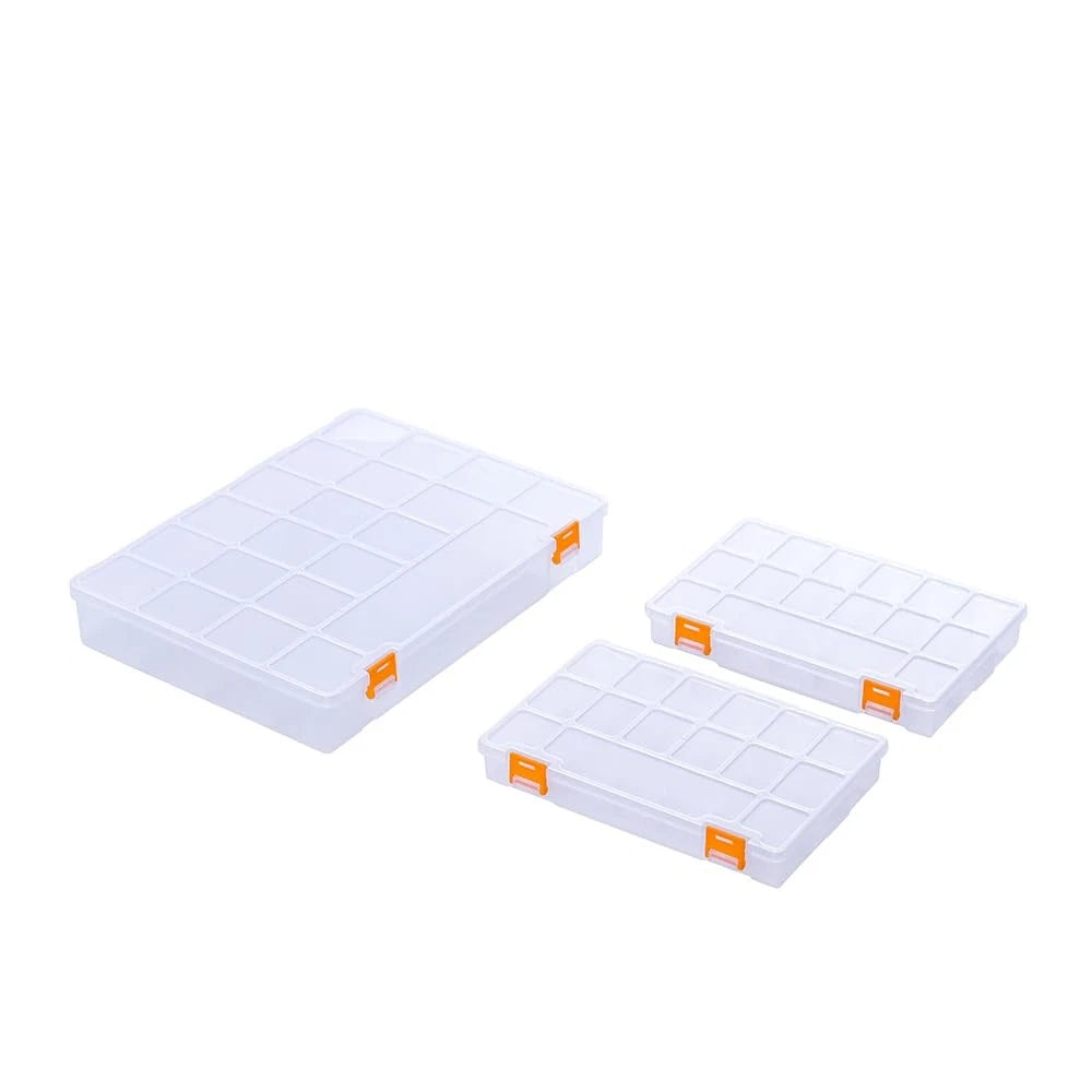 BangQiao 3 Pack Mixed Size Clear Plastic Storage Box Size, clear