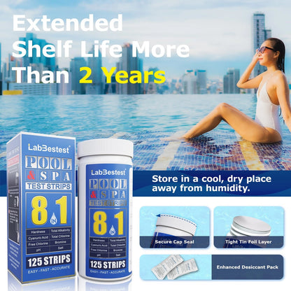 LabBestest Pool Salt Test Strips - Water Testing Kit - 125...
