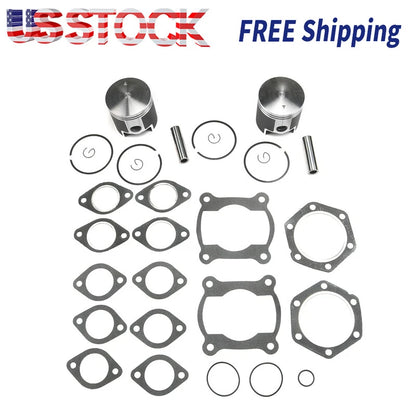 For 1986-1999 POLARIS INDY TRAIL 488  PISTONS TOP END GASKET KIT STD BORE 72MM