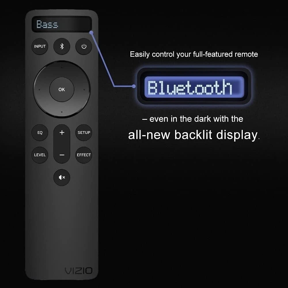 Vizio OEM Replacement Bluetooth Backlit Display Sound Bar Remote BLACK