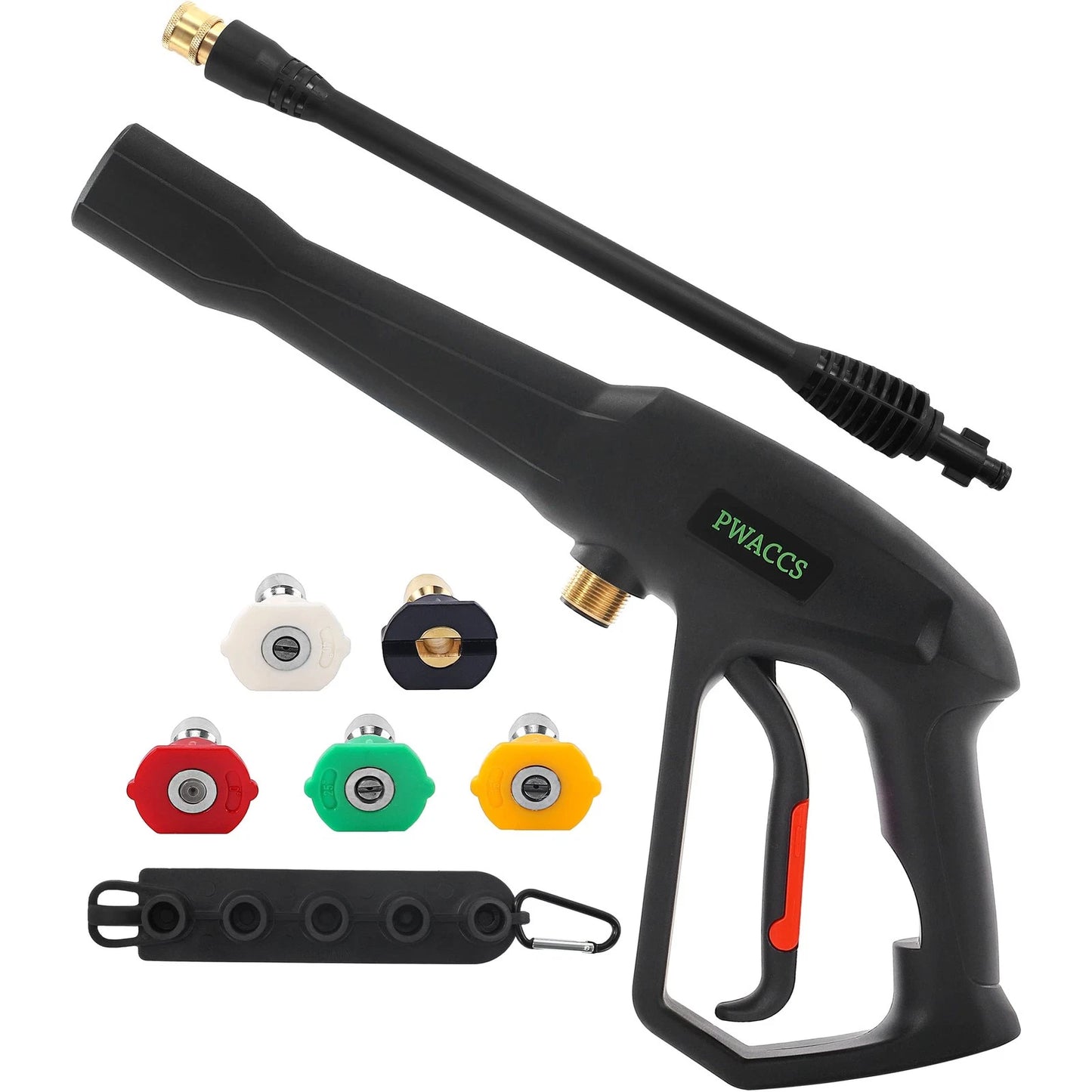 PWACCS Pressure Washer Gun Replacement with Extension 16.93 inches, Black