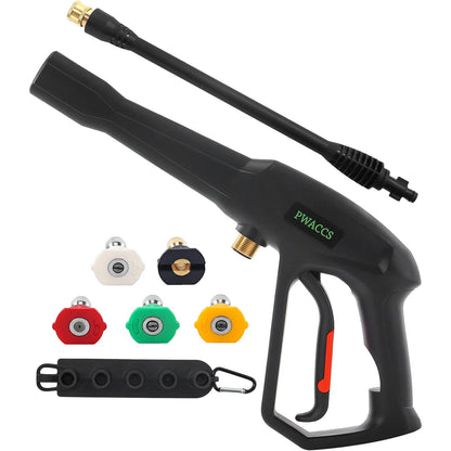 PWACCS Pressure Washer Gun Replacement with Extension 16.93 inches, Black