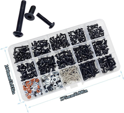 500pcs RC Screws Kit,RC for Traxxas Arrma Axial Redcat One Size, Black