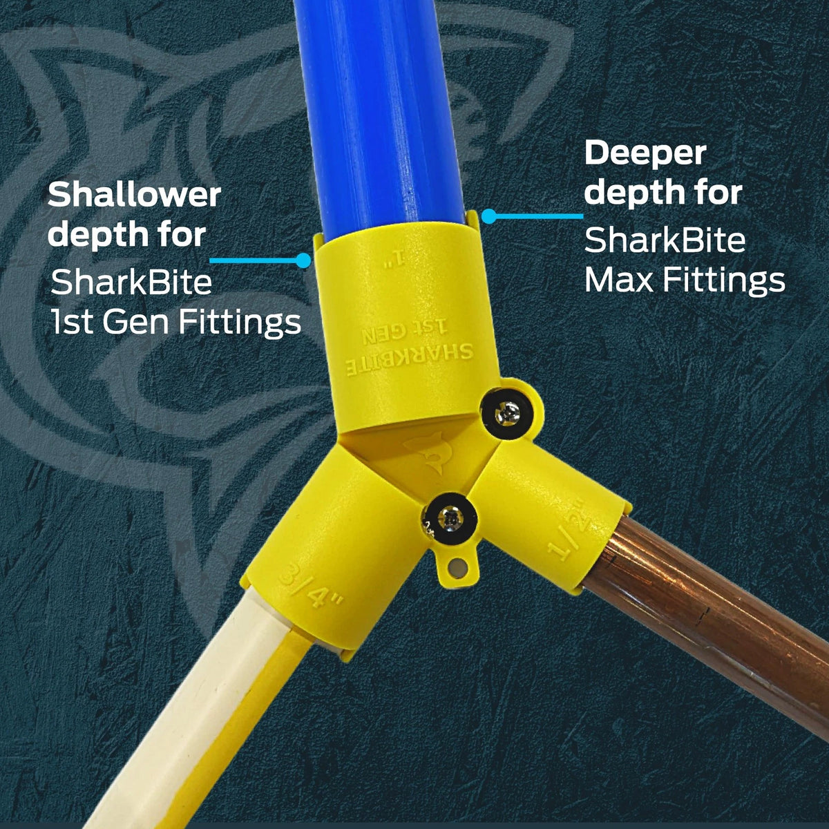 SharkBite 1/2 Inch to 1 Depth in. - 1 (Gen 1 and Max), Yellow