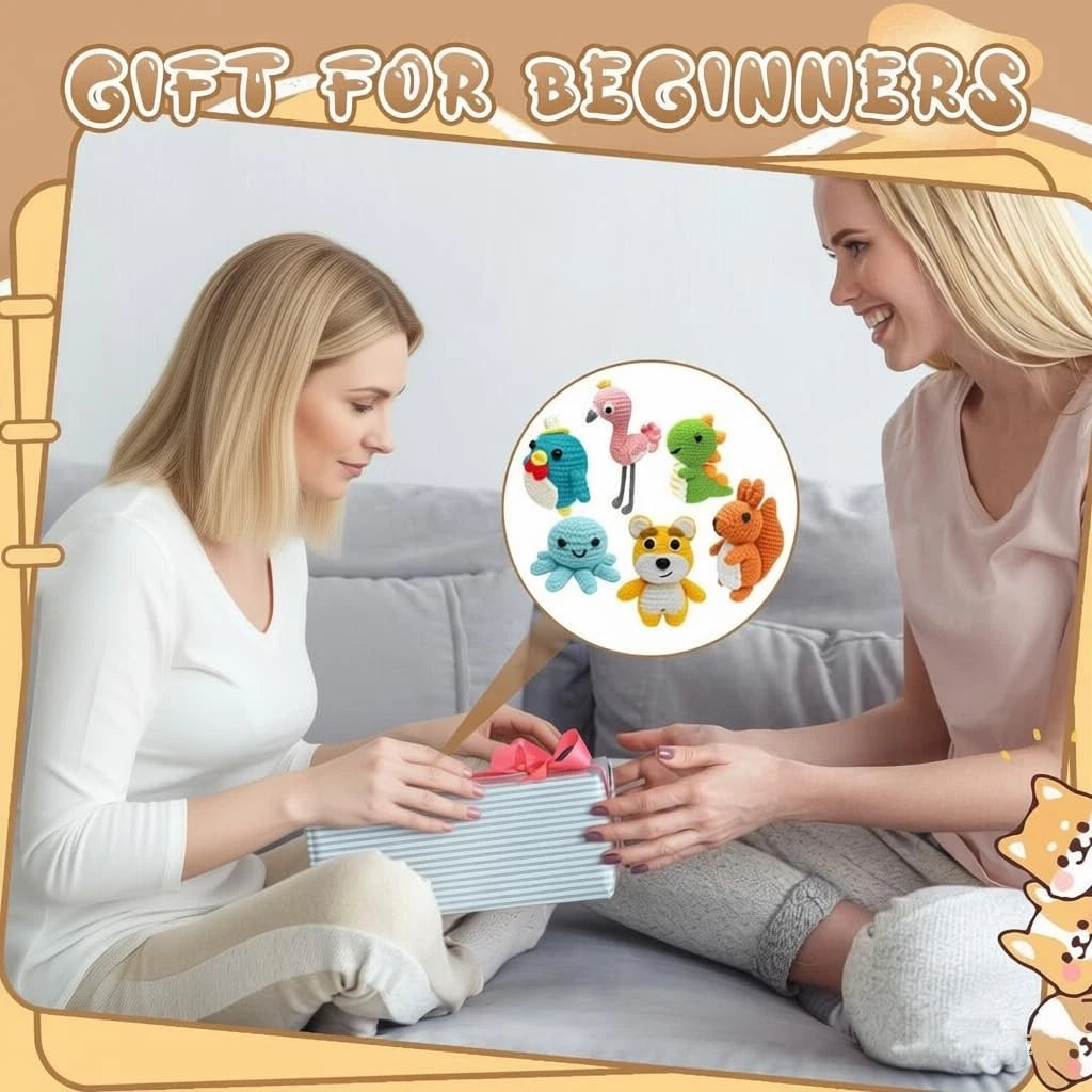 FHFTHYH 6Pcs Crochet Kit for Beginners, DIY Craft Adults, small, colorful