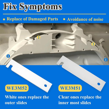 4PCS WE3M51 WE3M52 Clothes Dryer Teflon and Nylon Drum Bearing Slide...