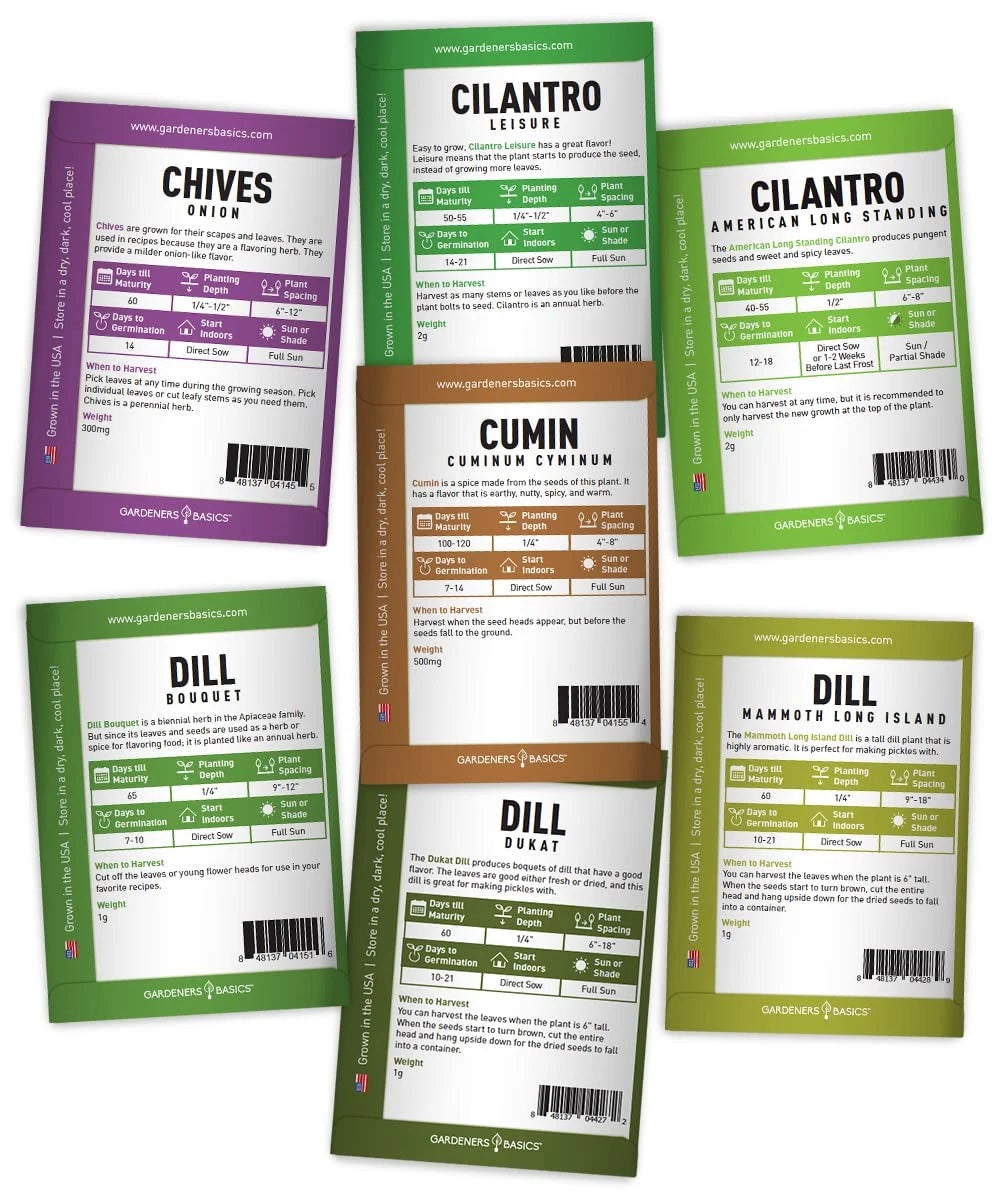 35 Medicinal Herb Seeds Variety Pack – Heirloom Non-GMO Healing & Brown