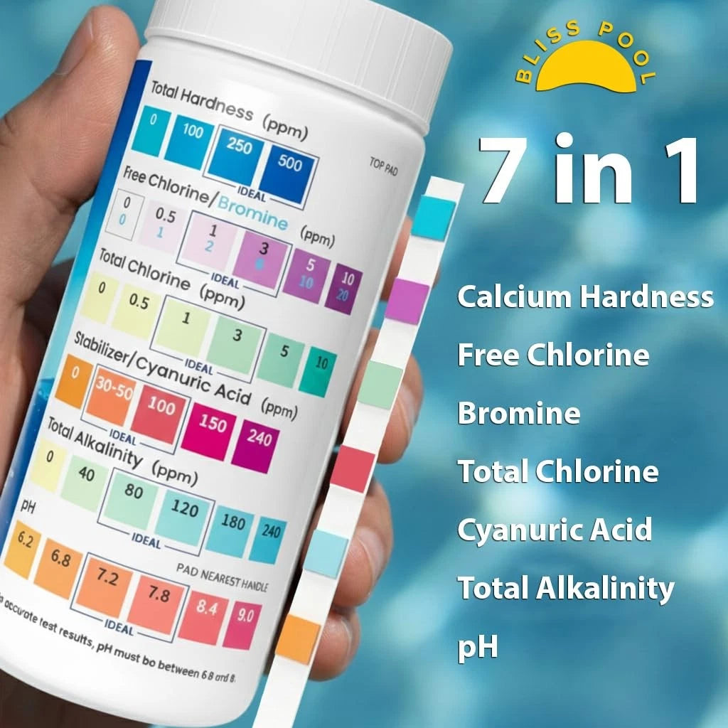 Pool Test Strips 7 in 1 (150 Strips) with App, Easy & Accurate Swimming Pool...