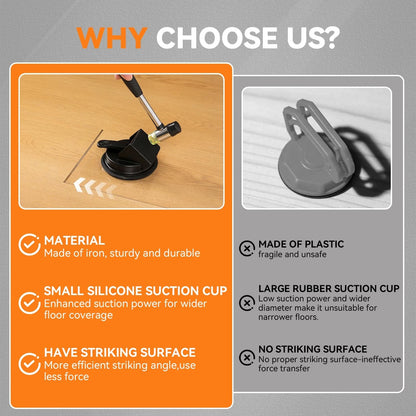 kegliik Floor Gap Fixer Tool - 45° Dual-Sided Strike, Suction Cup Orage