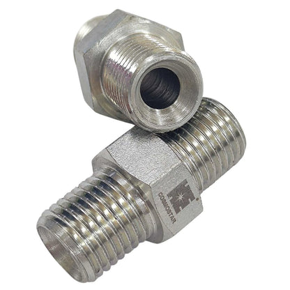 Cosmostar 1/4" x Hose Fitting for Connecting 0.25 Inch, Sliver