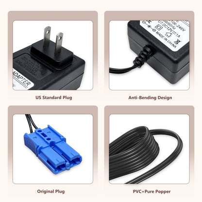 12V Battery Charger with Blue Plug for Kid Trax Ride-On Toys Compatible bule