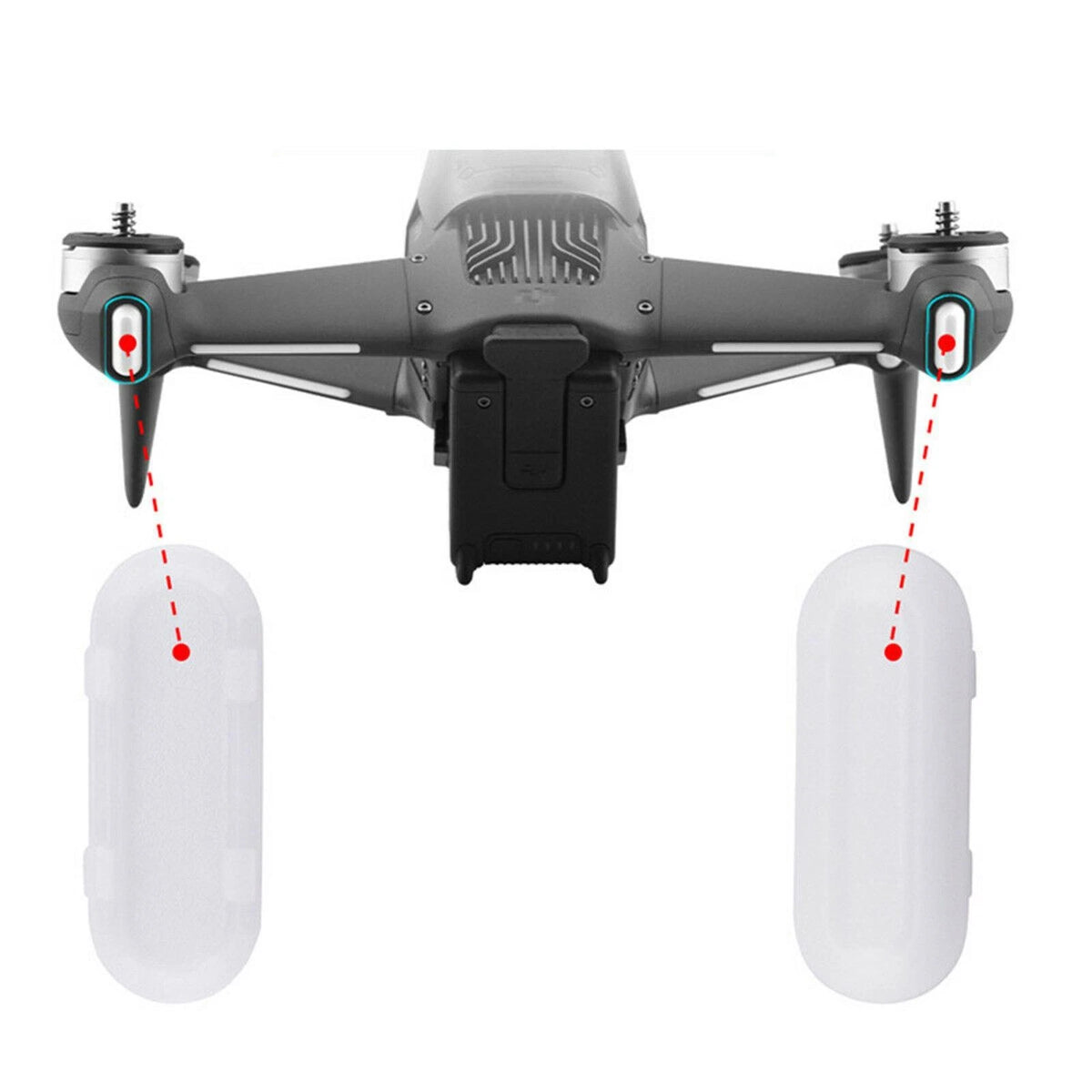 2Pack White ABS  Rear Arm LED Lamp Light Cover For DJI FPV RC Drone