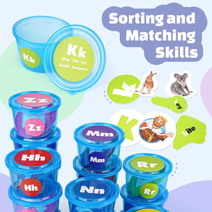 Joyreal Alphabet Learning Toys for Toddlers - 26 Soup Sorters Medium