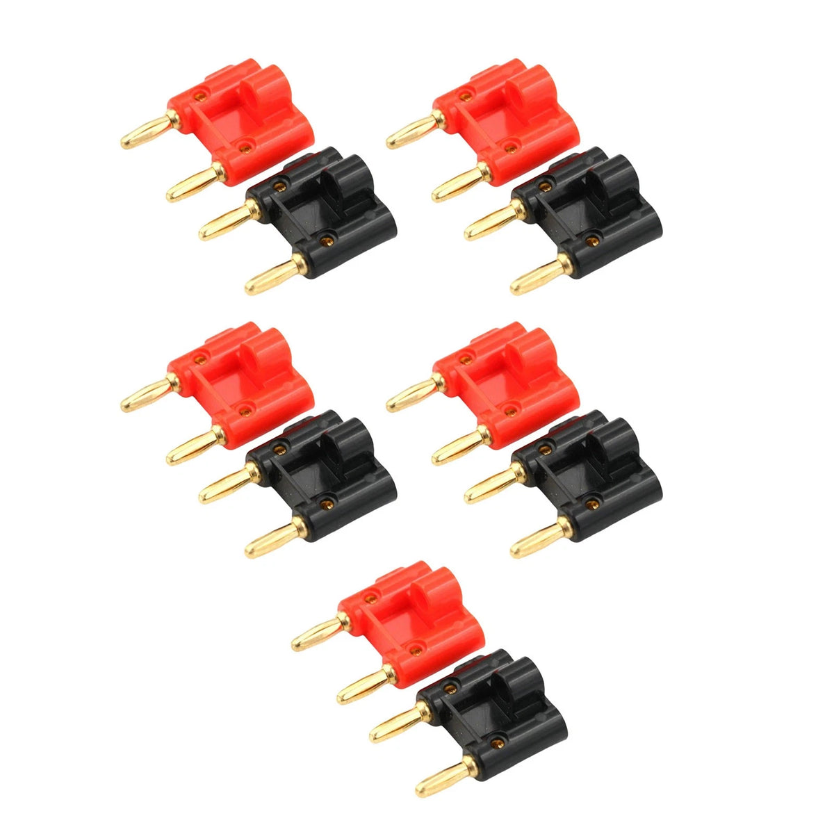 Speaker Banana Plugs Dual 4mm Gold 10PCS Copper Connectors Safe Easy Install