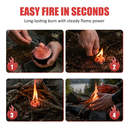 YIWUBAI Survival Fire Starter Kit - Stainless Steel 1-Pack, Light Red