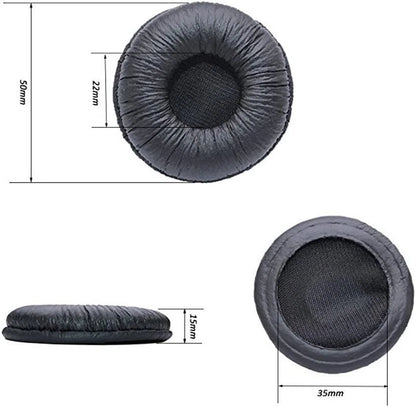 Ear Cushions Leatherette Spare Replacement Earpads for Pack of 6, Black