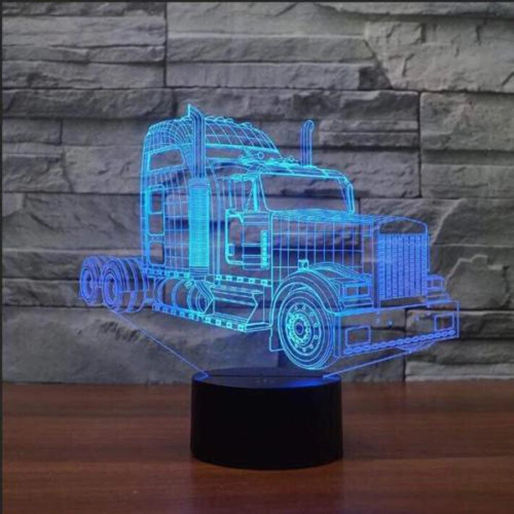 7-Color Changing 3D Illusion Table Desktop  Remote Control LED Night Light Lamp