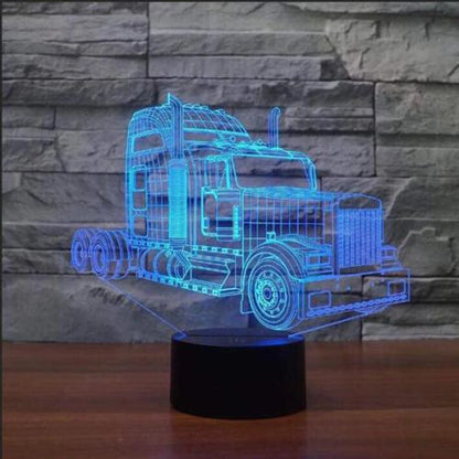7-Color Changing 3D Illusion Table Desktop  Remote Control LED Night Light Lamp