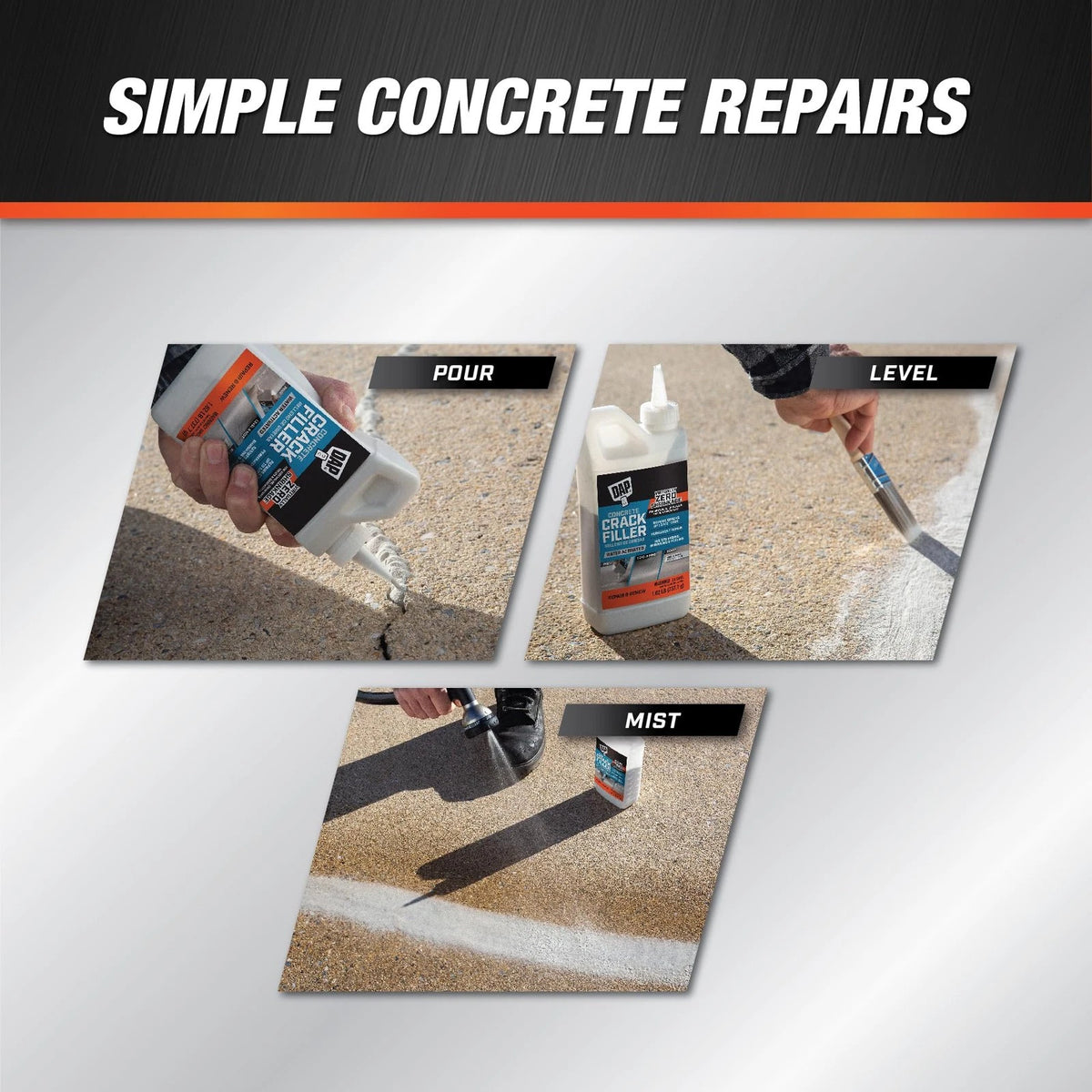 DAP Concrete Crack Filler, Gray, 1.62 lb (7079860500) 16.0 oz., Gray