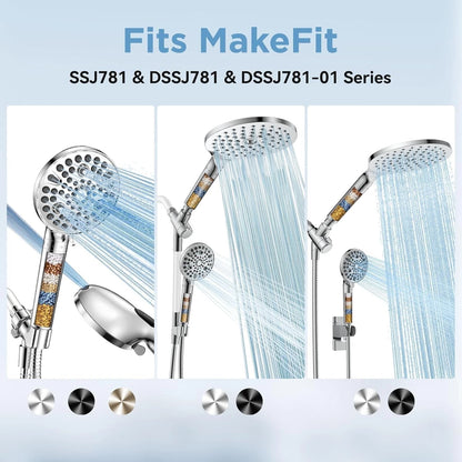 MakeFit Shower Head Filter Replacement Cartridge for Premium Chrome