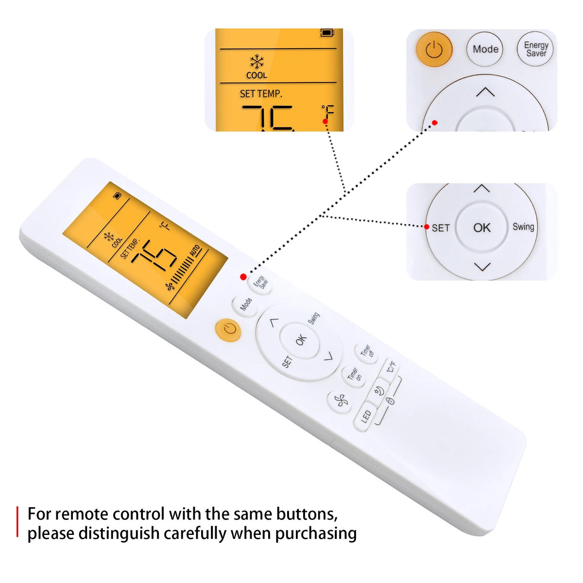RG10G2(B2)/BGEFU1 Remote Control For Midea Air Conditioner RMW12SQW-B