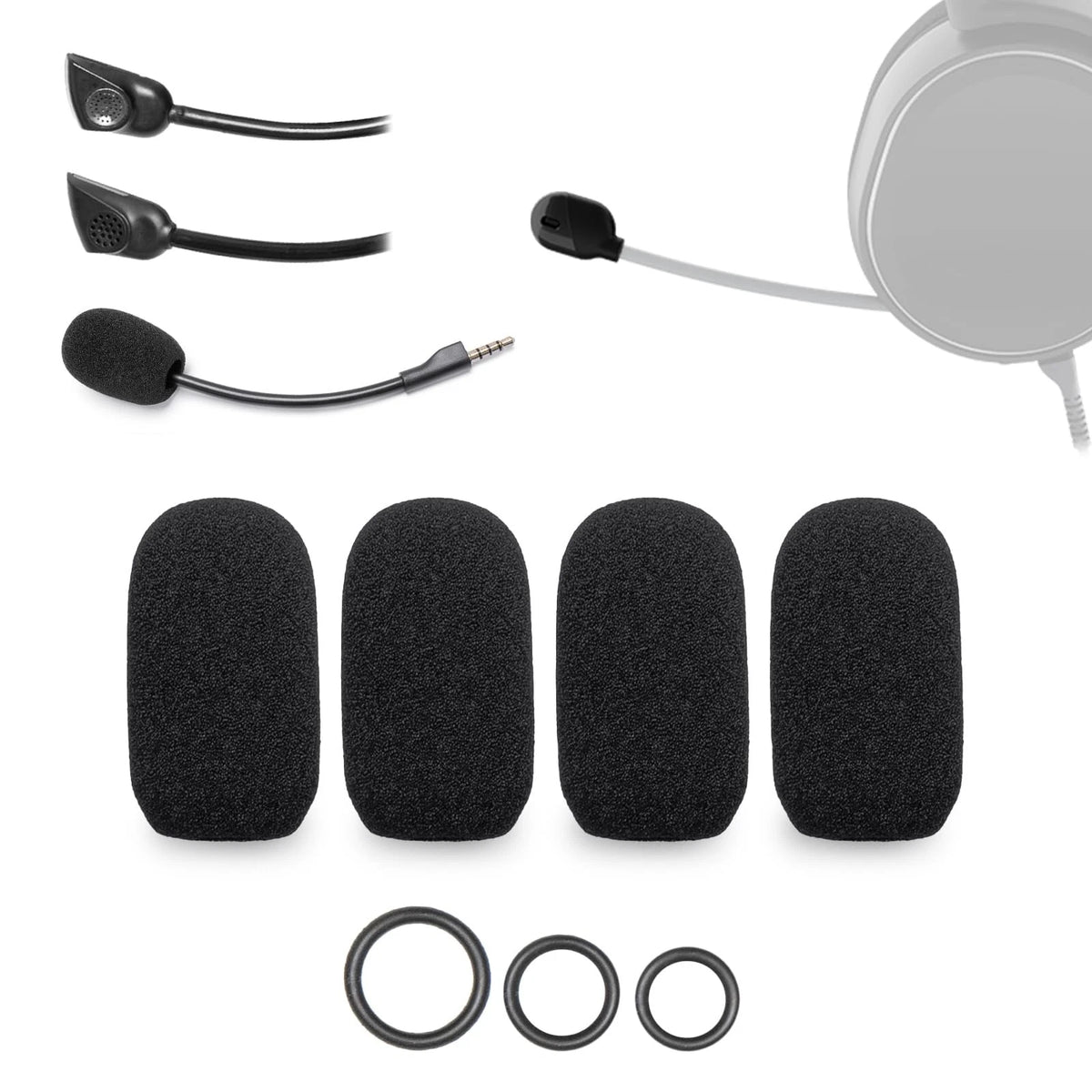 Voarmaks 4-Pack Mic Foam Covers Compatible with Steelseries Arctis 1, 3, 5,...
