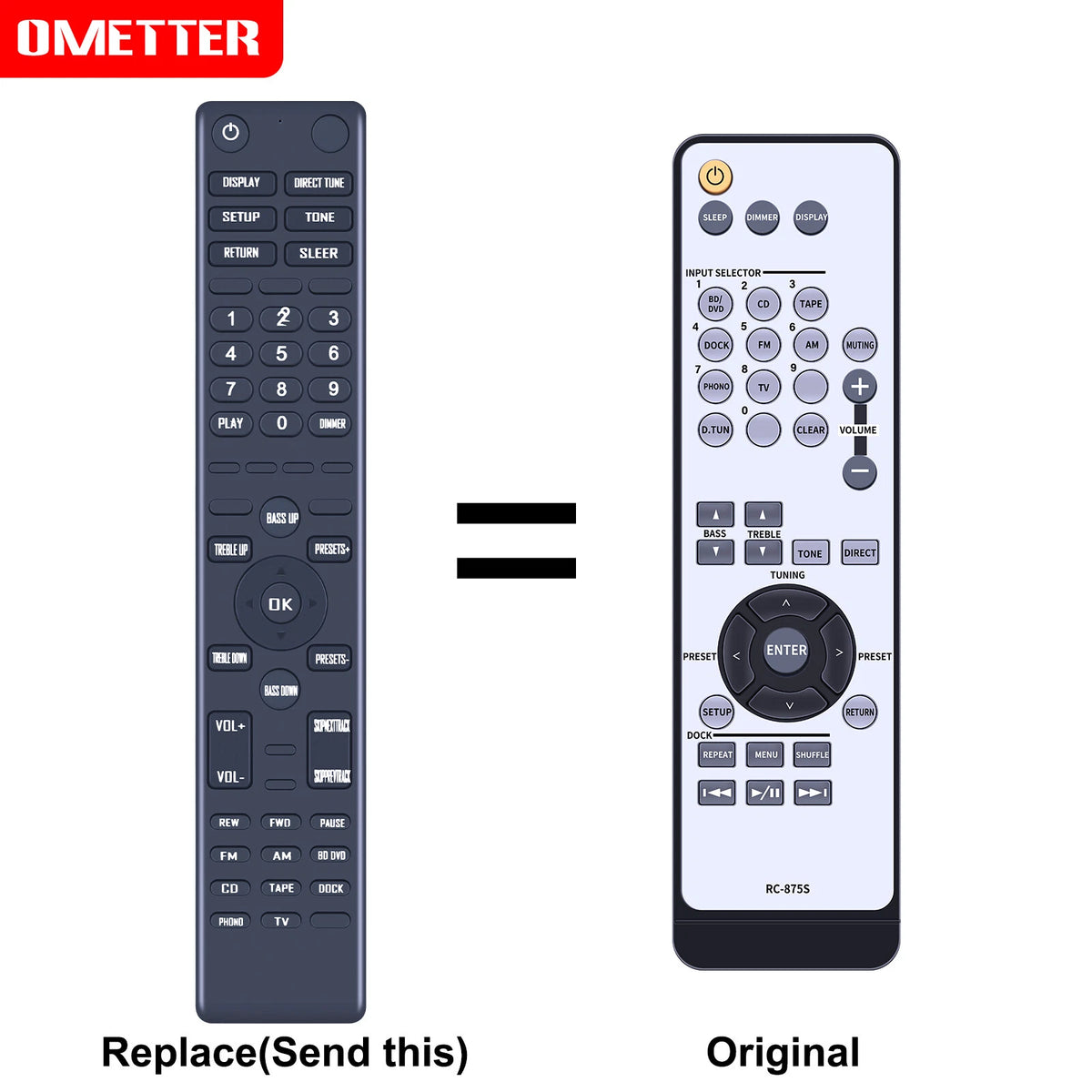RC-875S Remote Control For Onkyo TX-8020 Stereo Receiver