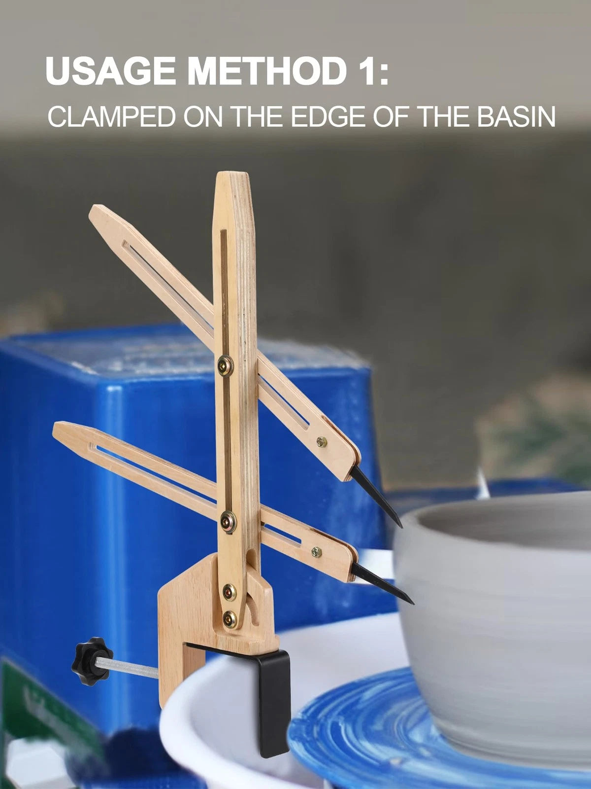 BKALEME Pottery Throwing Gauge, 2 Ways to Install, Compact Clip-on Wood