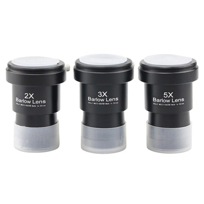3Pcs/Set 1.25 inch Astronomical Telescope Barlow Lens 2X 3X 5X Eyepiece Lens;
