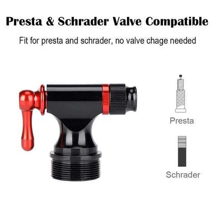 CXWXC CO2 Inflator with 4 x 16g Cartridges & Tubeless Tire Repair Black