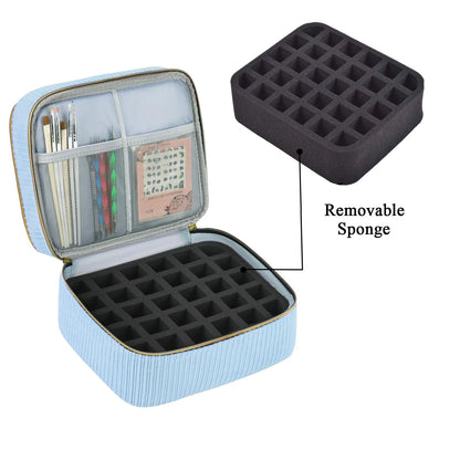 ZFZGFRCS Nail Polish Organizer- Holds 30 Bottles, 9.6" x 7.5" x 5.5", Blue