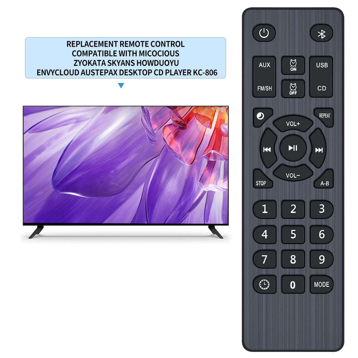 KC-806 Remote Control For MICOCIOUS ZYOKATA SKYANS Howduoyu Desktop CD Player