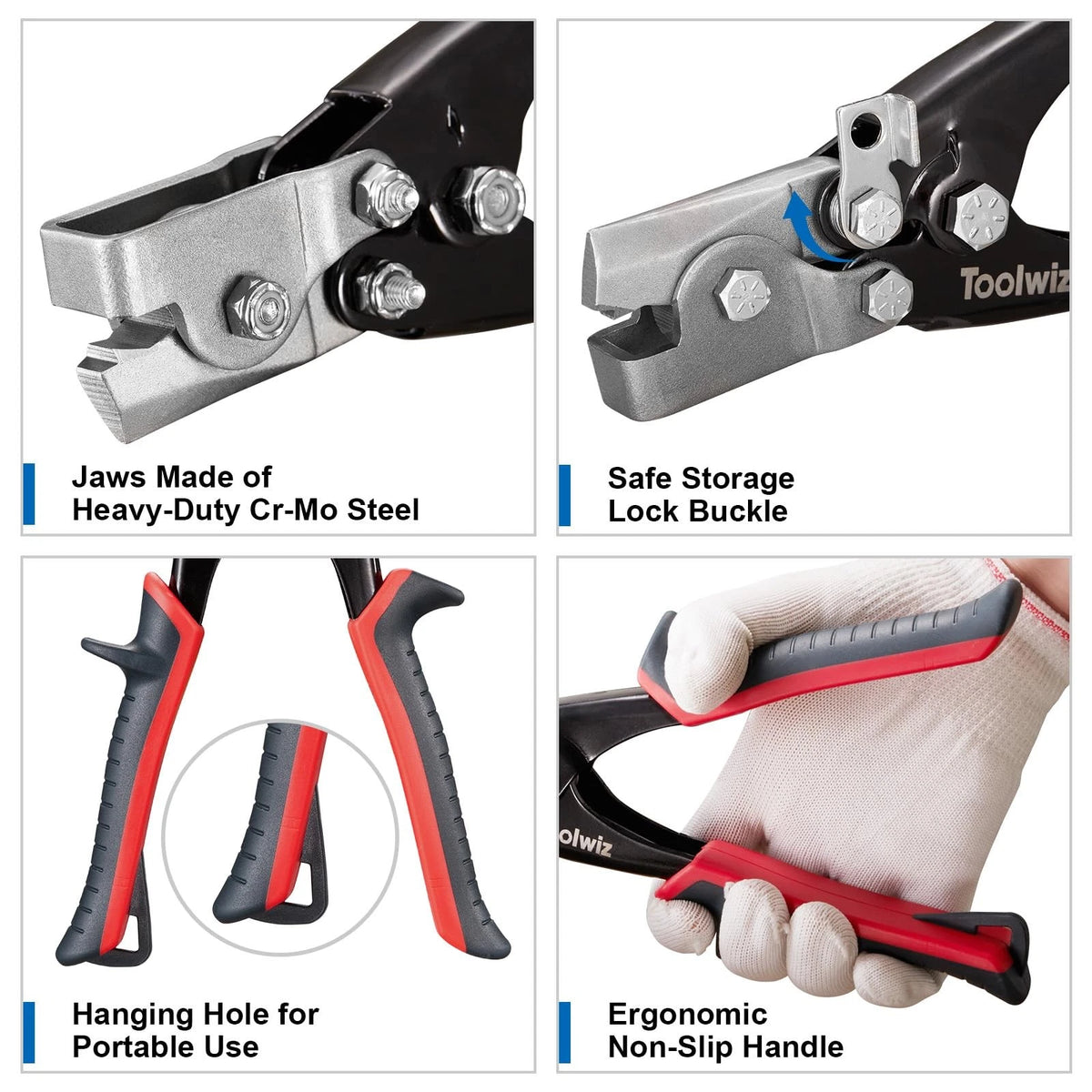 Toolwiz Snap Lock Punch Tool for Sheet Metal, Gutter Crimping 8-1/2"