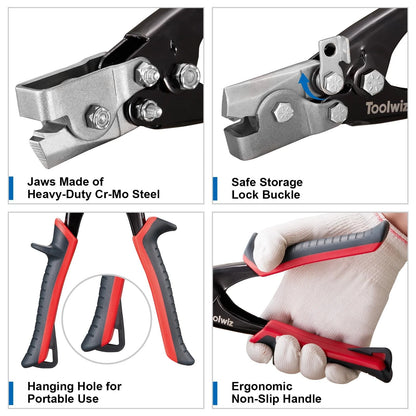 Toolwiz Snap Lock Punch Tool for Sheet Metal, Gutter Crimping 8-1/2"