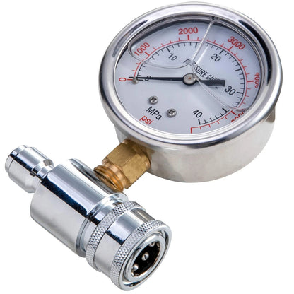 Raincovo Pressure Washer Gauge, 6000 PSI, 3/8 Inch Quick Connect, 6000 PSI
