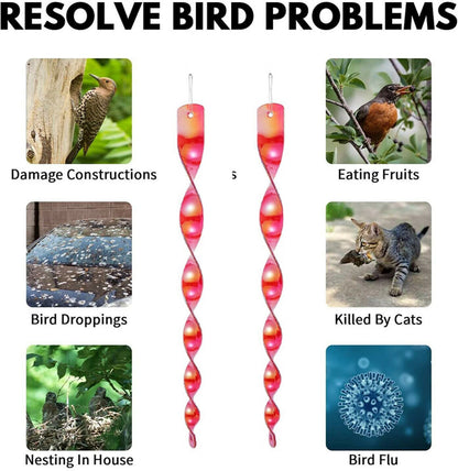 10Pcs Bird Repellent Reflective Scare Rods Spiral Deterrent Control Device Deco/