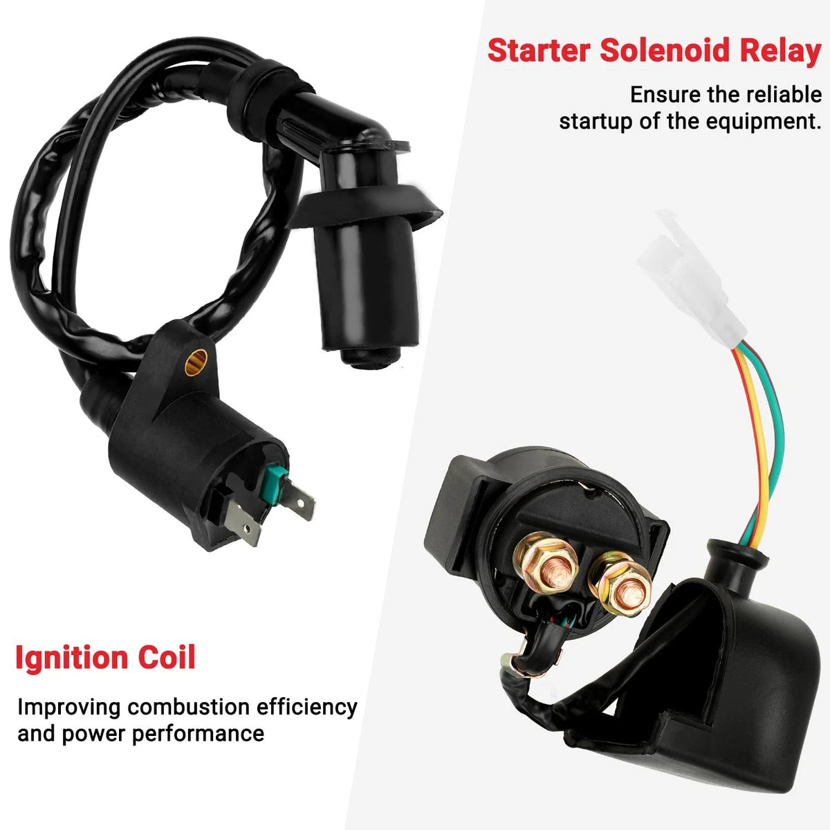 GREHUA GY6 Ignition Coil Starter Solenoid Voltage Regulator CDI Compatible...