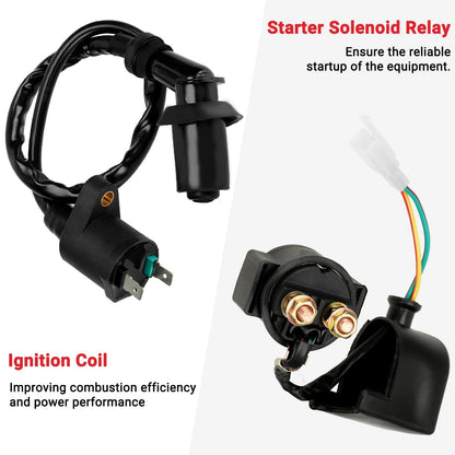 GREHUA GY6 Ignition Coil Starter Solenoid Voltage Regulator CDI Compatible...