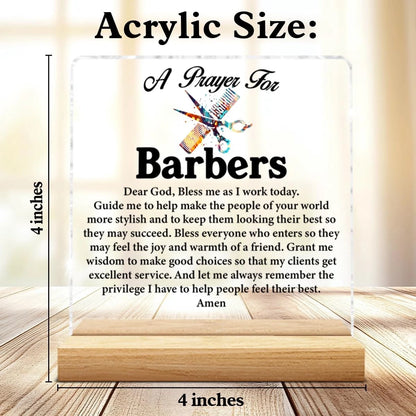Barber Hairstylist Gifts for Women Men, Barbers Prayer Sign, Barbershop K
