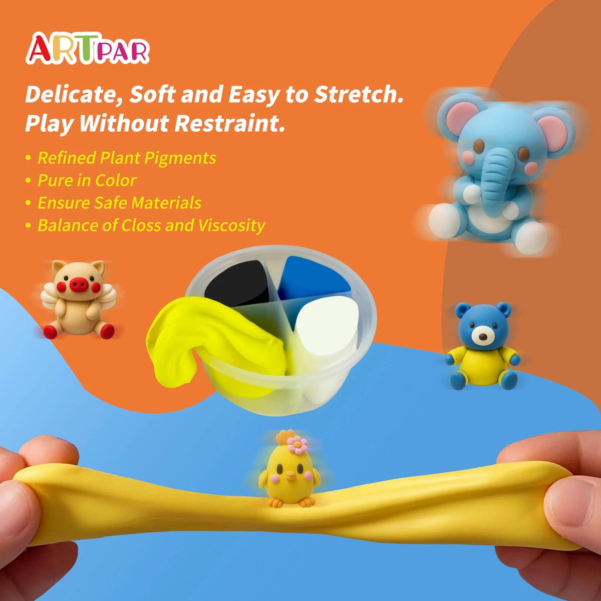 ARTPAR Air Dry Clay Kits for Kids-Modeling Magic Clay,12 animals kit