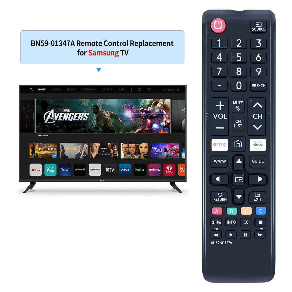 BN59-01347A Remote Control For Samsung TV UN43RU7200F UN50TU7090G UN55RU7200