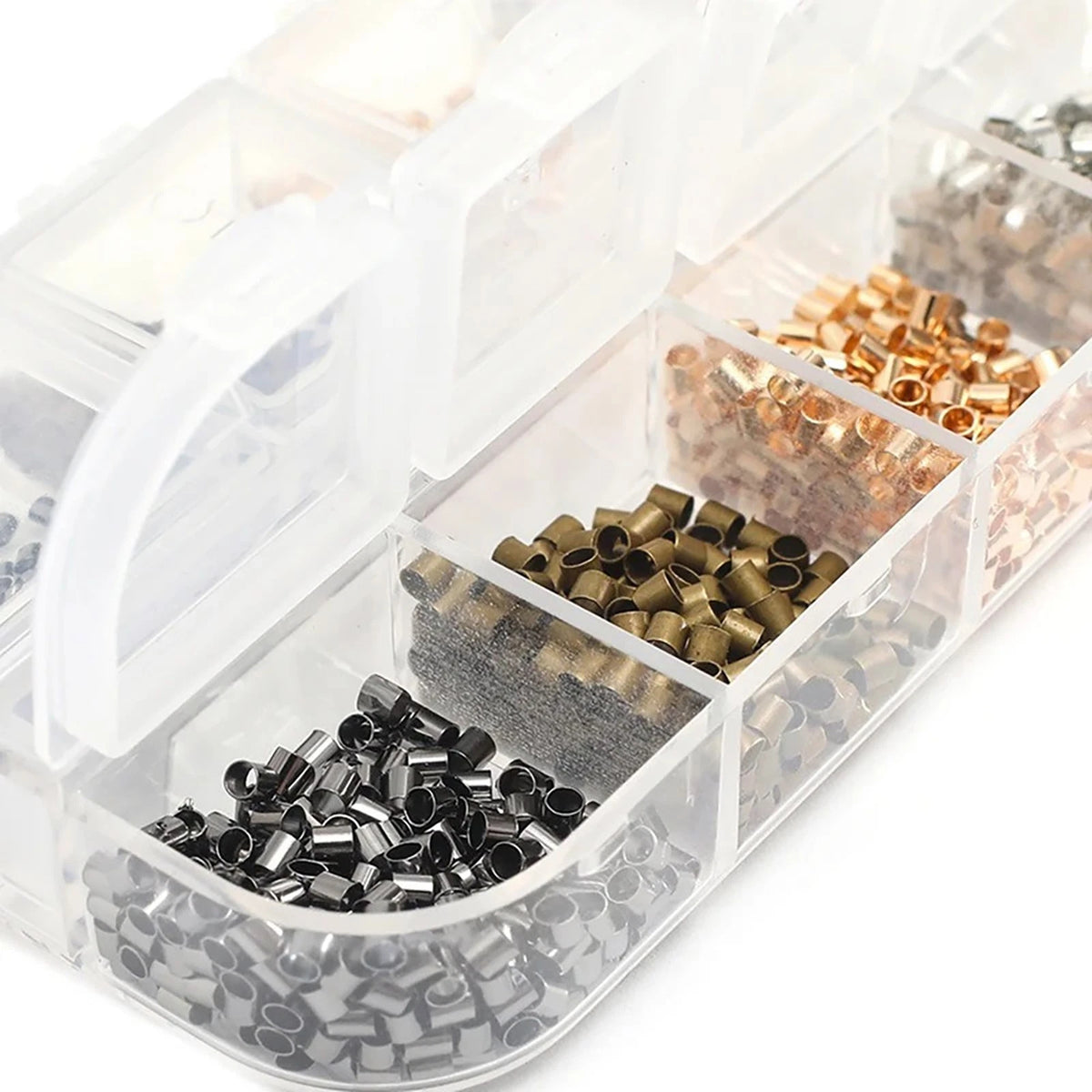 2200PCS  Plated Copper Crimping Beads Accessories For DIY Jewelry Making