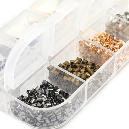 2200PCS  Plated Copper Crimping Beads Accessories For DIY Jewelry Making