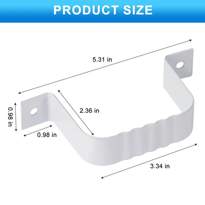 Gutter Downspout Straps - 2x3, White (2 Pack) With Brackets white