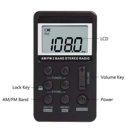 Digital Portable Pocket LCD AM FM Radio Stereo USB Rechargeable w/Earphone
